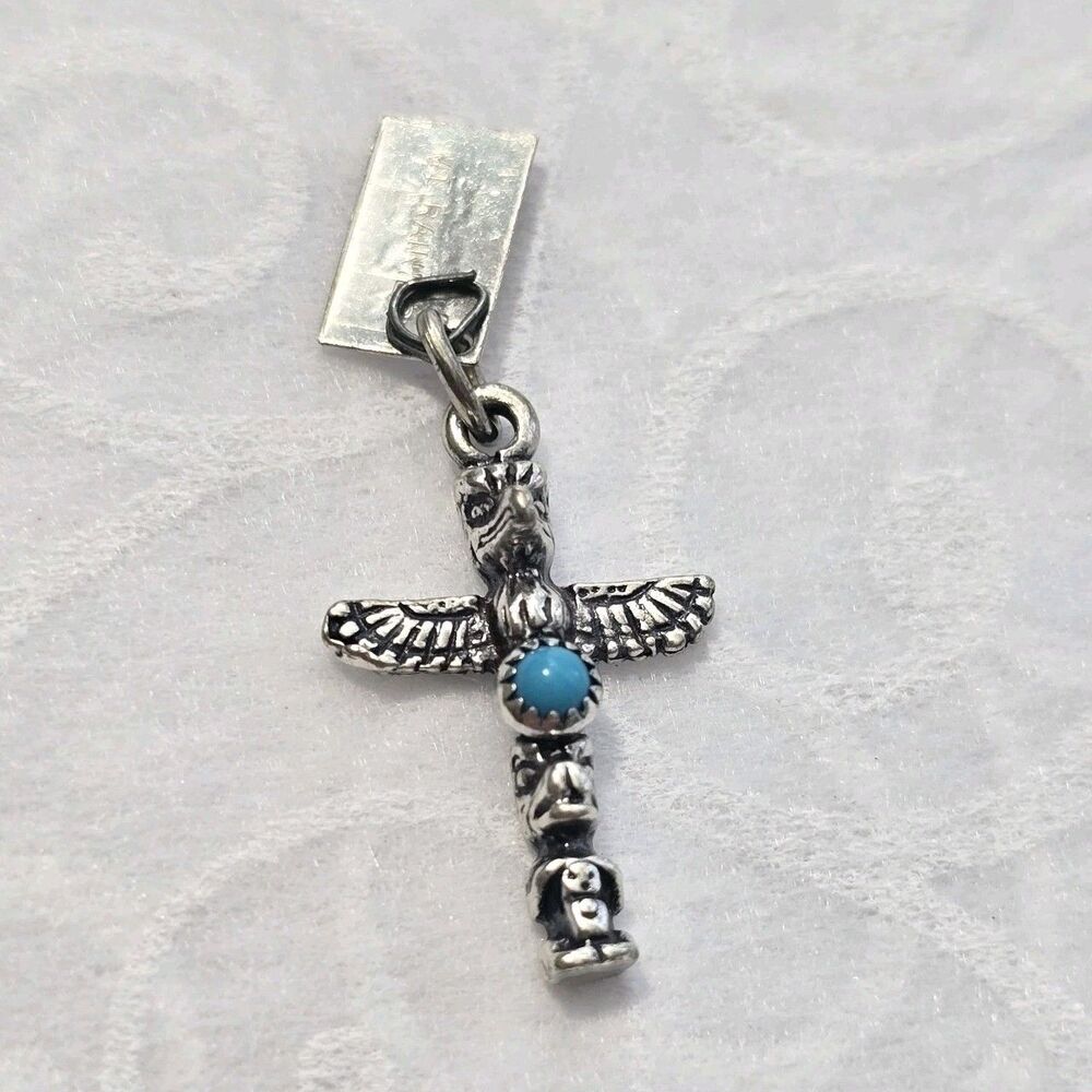 Vintage Bell Trading Post Sterling Silver and Turquoise Totem Pole Charm